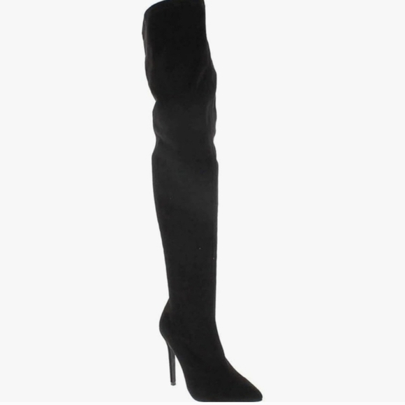 Liliana Shoes - Liliana Elegant Black Over-the-Knee Boots